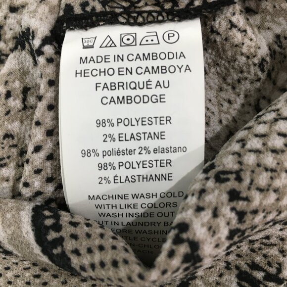 MICHAEL KORS Taupe Black White Snake Print Logo Zip Blouse Shirt - Picture 3 of 11